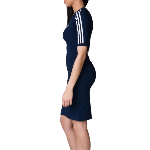adidas 3 stripe dress navy